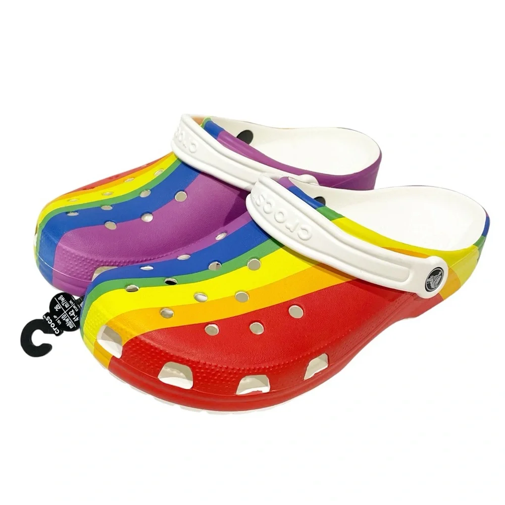 Crocs Rainbow Stripe Clogs Mens Size 8 Womens Size 10 NEW